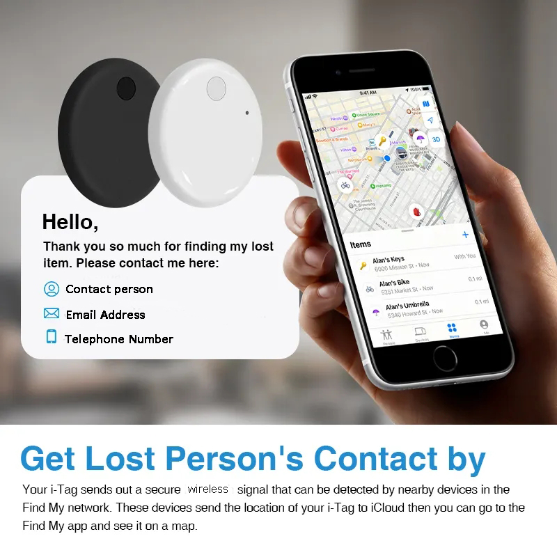 Find My Smart Device Mini GPS Global Locator Positioning Tracking Low Power Mini Airtag Tracker For Wallet Car Key Bag Bike NoteBook Scooter Stroller AirTags Tracker